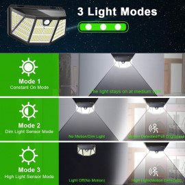 Solar Lights Outdoor 310 LED 2500Lm Solar Motion Lights
