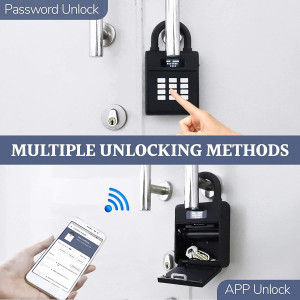 Security Key Lock Box, Bluetooth Smart Secured Lock Box with Management APP, Electronic Digital Security Safe Lock Box with