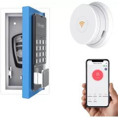 WeHere Key Lock Box use Bluetooth/One-Time Password/Fixed Code Unlock, Electronic Lock Box for House Key, Wall Mount Hide a Key