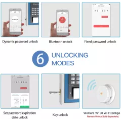 WeHere Key Lock Box use Bluetooth/One-Time Password/Fixed Code Unlock, Electronic Lock Box for House Key, Wall Mount Hide a Key
