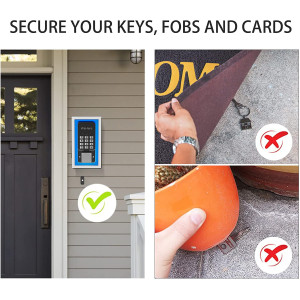 WeHere Key Lock Box use Bluetooth/One-Time Password/Fixed Code Unlock, Electronic Lock Box for House Key, Wall Mount Hide a Key