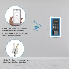 WeHere Key Lock Box use Bluetooth/One-Time Password/Fixed Code Unlock, Electronic Lock Box for House Key, Wall Mount Hide a Key