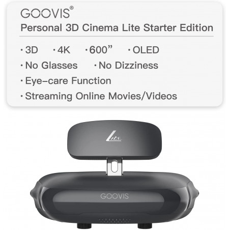 VR Headsets, GOOVIS Lite 3D Movies Virtual Reality with Dual 2K AMOLED Display, All-in-One PC VR Headset with Carrying Case and