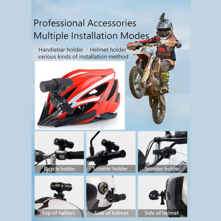 Jinpei JD-03B Dash Cam for Motorcycle,Bicycle and Outdoor Sport, App WiFi,Waterproof,Wide Angle, G-Sensor, Loop Recording