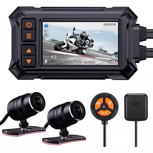 BEISITE Motorcycle Camera Dash Cam 1080P+720P Dual AHD Front Rear