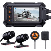 Blueskysea A12 Motorcycle Dash Cam Camera,1080p 30fps Dual Wide Angle 150° Lens Sportbike Recording DVR with 3'' Full Fit Screen