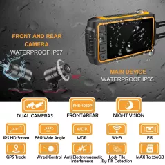 Caméra Moto ZOMFOM : Double 1080p, Étanche IP67, GPS, Wi-Fi - Sécurité et Aventure Garantie !
