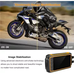 ZOMFOM Dash Cam Waterproof Recording Camera for Motorcycle, 3'' LCD Front and Rear FHD 1080P Waterproof Lens Wide Angle 150°