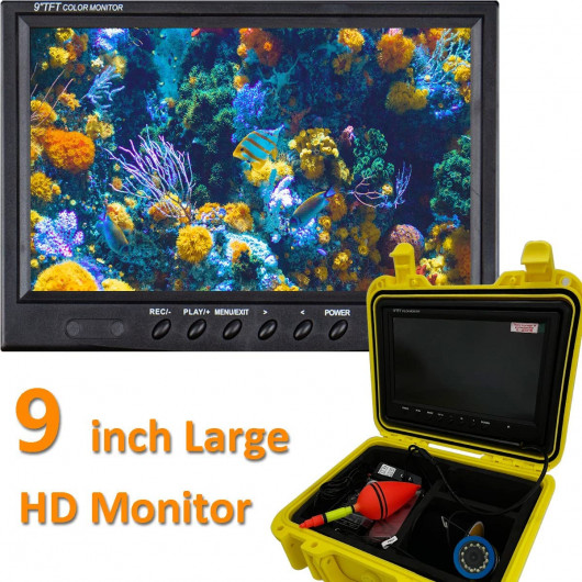 Eyoyo Portable 7 inch LCD Monitor Fish Finder Waterproof Underwater 1000TVL  Fishing Camera 15m Cable 12pcs Infrared Lights for Ice,Lake and Boat  Fishing : : Sports & Outdoors