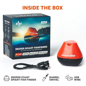 Deeper START Smart Fish Finder – Castable Wi-Fi fish finder for recreational fishing from dock, shore or bank
