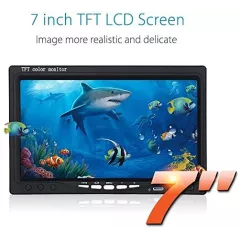 Eyoyo Portable Underwater Fishing Camera Waterproof 1000TVL Video Fish Finder 7 inch LCD Monitor 12pcs IR Infrared Lights for