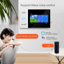 Complete Home Security Alarm System: Touch Screen Panel, DIY Wireless 4G WiFi Kit