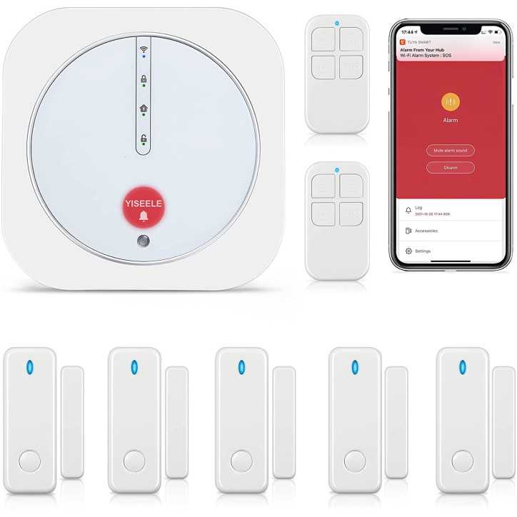 Système dAlarme Maison YISEELE : 9 Pièces, WiFi, Contrôle App, Alexa - Sécurité Totale Sans Abonnement !