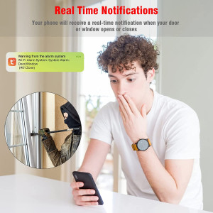 YISEELE Home Security System, Door Alarm System with WiFi, Alarm Security with Phone APP Alert, 9-Piece Kit: Alarm Siren, Door