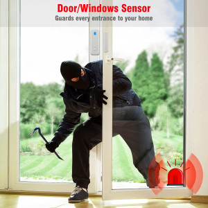 YISEELE Home Security System, Door Alarm System with WiFi, Alarm Security with Phone APP Alert, 9-Piece Kit: Alarm Siren, Door