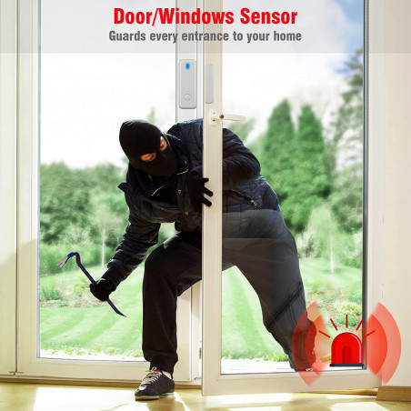 YISEELE Home Security System, Door Alarm System with WiFi, Alarm Security with Phone APP Alert, 9-Piece Kit: Alarm Siren, Door