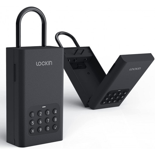 Lockin Lock Box L1, Wireless Smart Lockbox for House Key Outdoor Wall Mounted Door Hanging, App Control Digital Bluetooth Key