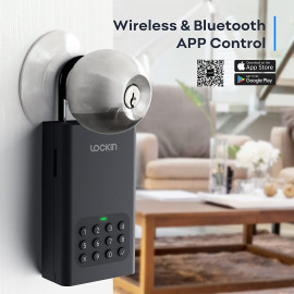 Lockin Lock Box L1, Wireless Smart Lockbox for House Key Outdoor