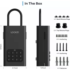 Lockin Lock Box L1, Wireless Smart Lockbox for House Key Outdoor Wall Mounted Door Hanging, App Control Digital Bluetooth Key