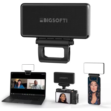 BIGSOFTI - Mini lumière douce portable pour une meilleure photographie et vidéo. Fini les selfies encombrants pour la diffusion