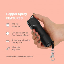 Plegium Smart Pepper Spray - GPS, Sirène, Lumière LED