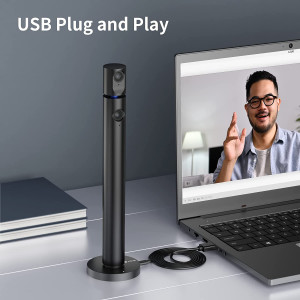 CZUR Halo Streaming Dual Webcam, Professional USB Web Camera1080P with Microphone, 90° View Computer Camera, Plug & Play,