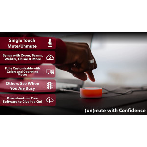 MuteMe (Windows Compatibility Only) - Illuminated Physical Mute Button for Zoom, Teams, WebEx & More (As Seen on Shark Tank)!