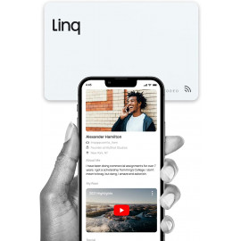 Linq Digital Business Card - Smart NFC Contact and Networking Card (Classic - White)