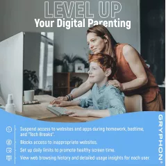Gryphon AX Advanced Security and Parental Control Tri-Band Mesh WiFi 6 System, 3000 sqft Coverage per Mesh Router WiFi 6,
