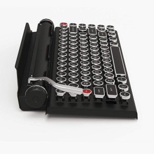 Qwerkywriter S Qwerkytoys Typewriter Inspired Retro Mechanical Wired & Wireless Keyboard with Tablet Stand