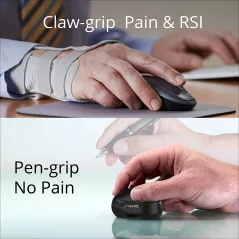 Swiftpoint ProPoint Wireless Ergonomic Mouse & Presentation Clicker with Health Software, Vertical Pen Grip, Virtual Laser