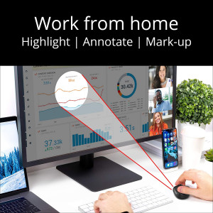 Swiftpoint ProPoint Wireless Ergonomic Mouse & Presentation Clicker with Health Software, Vertical Pen Grip, Virtual Laser