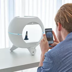 Foldio360 Smart Dome | All-in-one Smart Photo Studio Lightning Dome 360 Turntable with Built-in LED Light | Smartphone