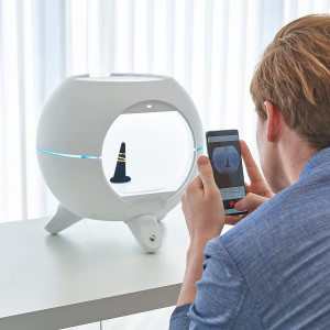 Foldio360 Smart Dome | All-in-one Smart Photo Studio Lightning Dome 360 Turntable with Built-in LED Light | Smartphone