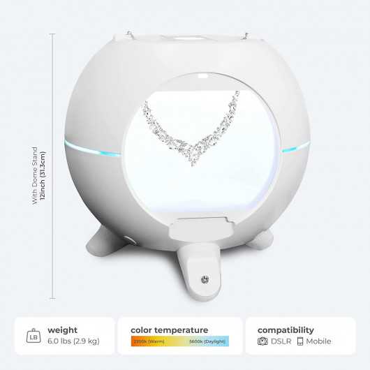 Foldio360 Smart Dome + Mount Kit | All-in-one Smart Photo Studio Lightning Dome 360 Turntable with Built-in LED Light