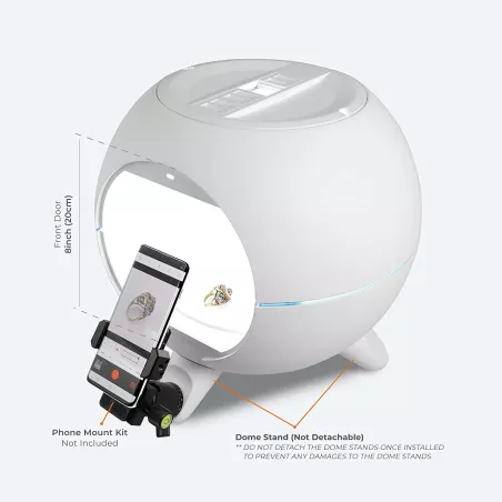 Foldio360 Smart Dome + Mount Kit | All-in-one Smart Photo Studio Lightning Dome 360 Turntable with Built-in LED Light