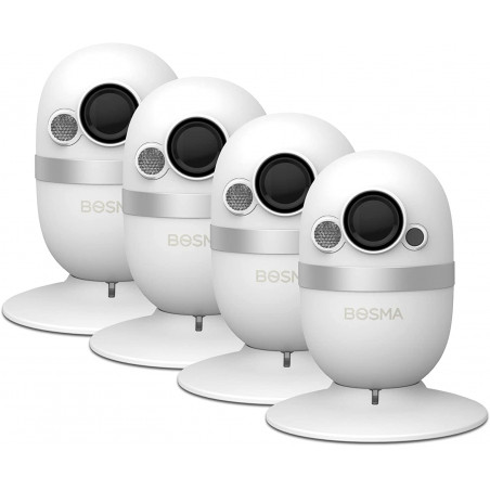 Bosma CapsuleCam-S Baby Monitor, Indoor Security Camera with Phone app, 1080p HD WiFi Camera with 2 Way Audio, 138° Super Wide