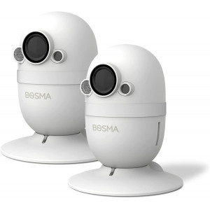 Bosma CapsuleCam Pro Baby Monitor (2 Pack), 1080p HD WiFi Indoor Security Camera with Phone app, 2 Way Audio, 162° Super Wide