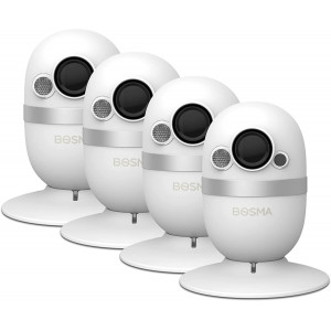 Bosma CapsuleCam Pro Baby Monitor (2 Pack), 1080p HD WiFi Indoor Security Camera with Phone app, 2 Way Audio, 162° Super Wide