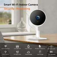eco4life Caméra de Surveillance Intérieure 1080P - Vision Nocturne & Détection de Mouvement