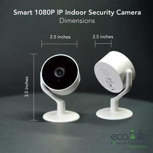 Wireless IP Camera 1080P, eco4life Smart Indoor Home Security Pet Baby Monitor Camera with Phone App, Night Vision, Two-Way