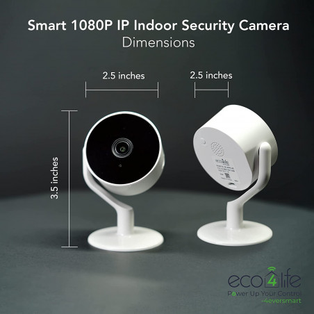 Wireless IP Camera 1080P, eco4life Smart Indoor Home Security Pet Baby Monitor Camera with Phone App, Night Vision, Two-Way