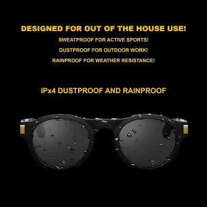 Flows Bandwidth - Smart Bluetooth Audio Sunglasses with Open Ear Headphones - Voice Control - Polarized UVA/UVB Lenses - for Men