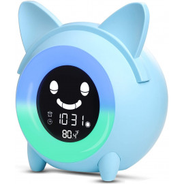 Kids Alarm Clock, Children's Sleep Trainer, OK to Wake Clock for Bedroom Cute Digital Clock with Temperature , 5 Colors Smart