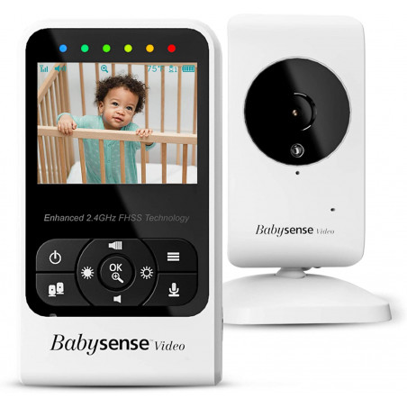 New Babysense Video Baby Monitor with Camera and Audio, Long Range, Room Temperature, Infrared Night Vision, Two Way Talk Back,