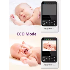 New Babysense Video Baby Monitor with Camera and Audio, Long Range, Room Temperature, Infrared Night Vision, Two Way Talk Back,