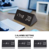 Digital Alarm Clock, with Wooden Electronic LED Time Display, 3 Alarm Settings, Humidity & Temperature Detect, Wood Made