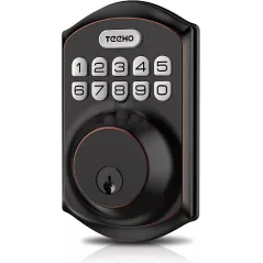 Keyless Entry Door Lock - TEEHO Electronic Keypad Deadbolt with Keypads - Keyed Entry - Anti-Peeping Password - Easy