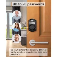 Serrure de Porte Intelligente TEEHO: Accès Sécurisé sans Clé, Code, Auto-Verrouillage
