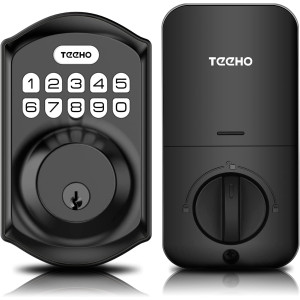 Keyless Entry Door Lock - TEEHO Electronic Keypad Deadbolt with Keypads - Keyed Entry - Anti-Peeping Password - Easy